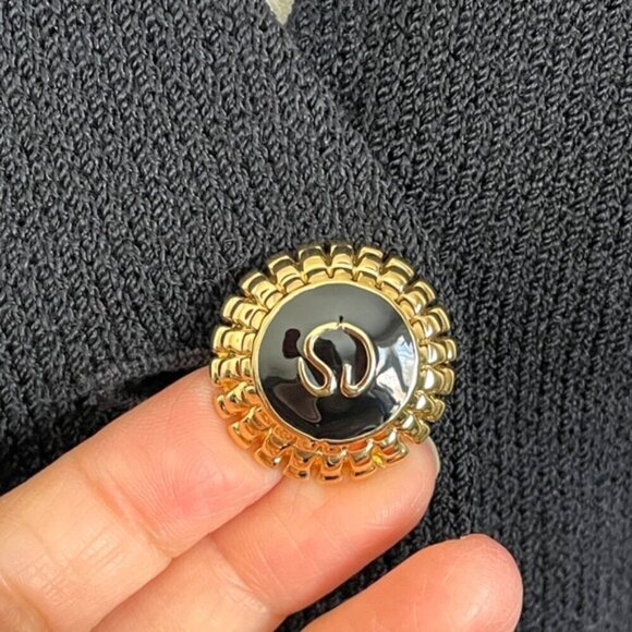 Vintage St John Black Santana Wool Knit Long Cardigan - 10/Medium 🇺🇸 - Picture 5 of 13